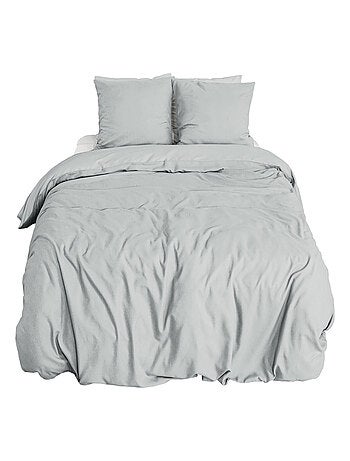 Parure de lit bi-matière microfibre SENSATION FLANELLE