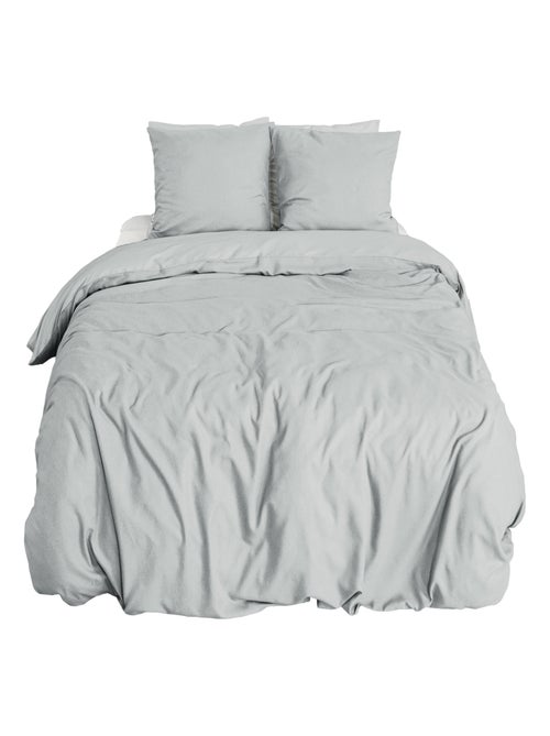 Parure de lit bi-matière microfibre SENSATION FLANELLE - Kiabi