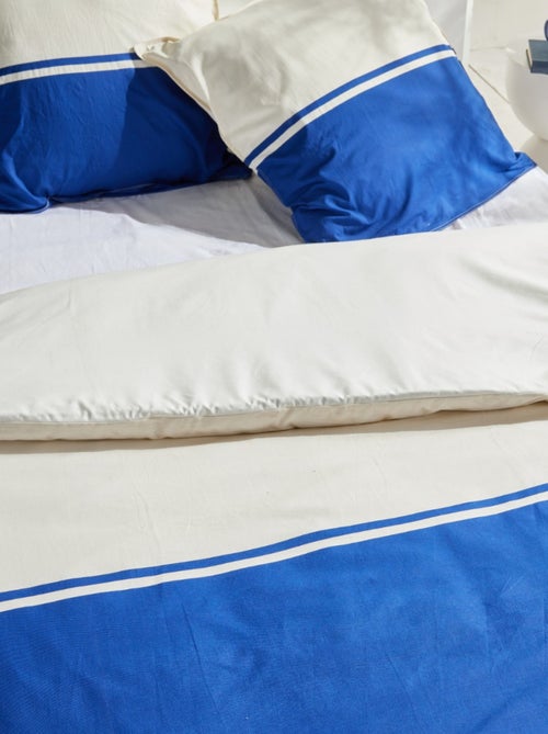 Parure de lit bicolore coton SUMMER - Kiabi