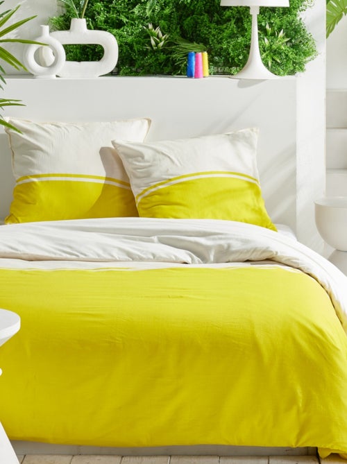 Parure de lit bicolore coton SUMMER - Kiabi