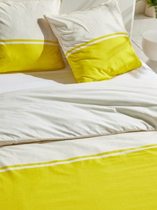 Parure de lit bicolore coton SUMMER - Kiabi
