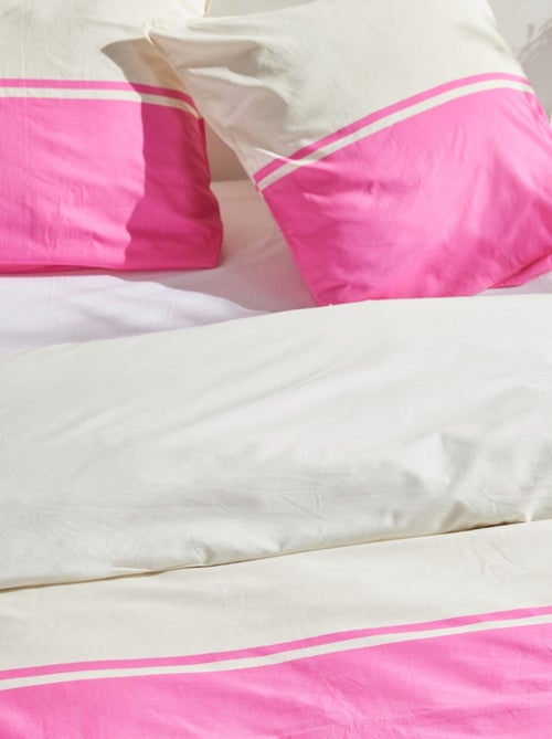 Parure de lit bicolore coton SUMMER - Kiabi