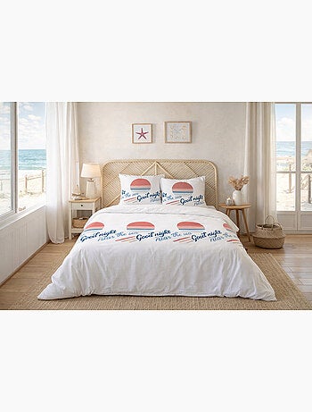 Parure de lit bord de mer - 240x220 / blanc