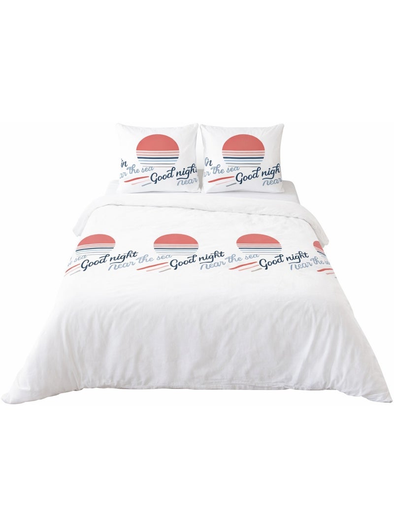 Parure de lit Bord de Mer Blanc - Kiabi