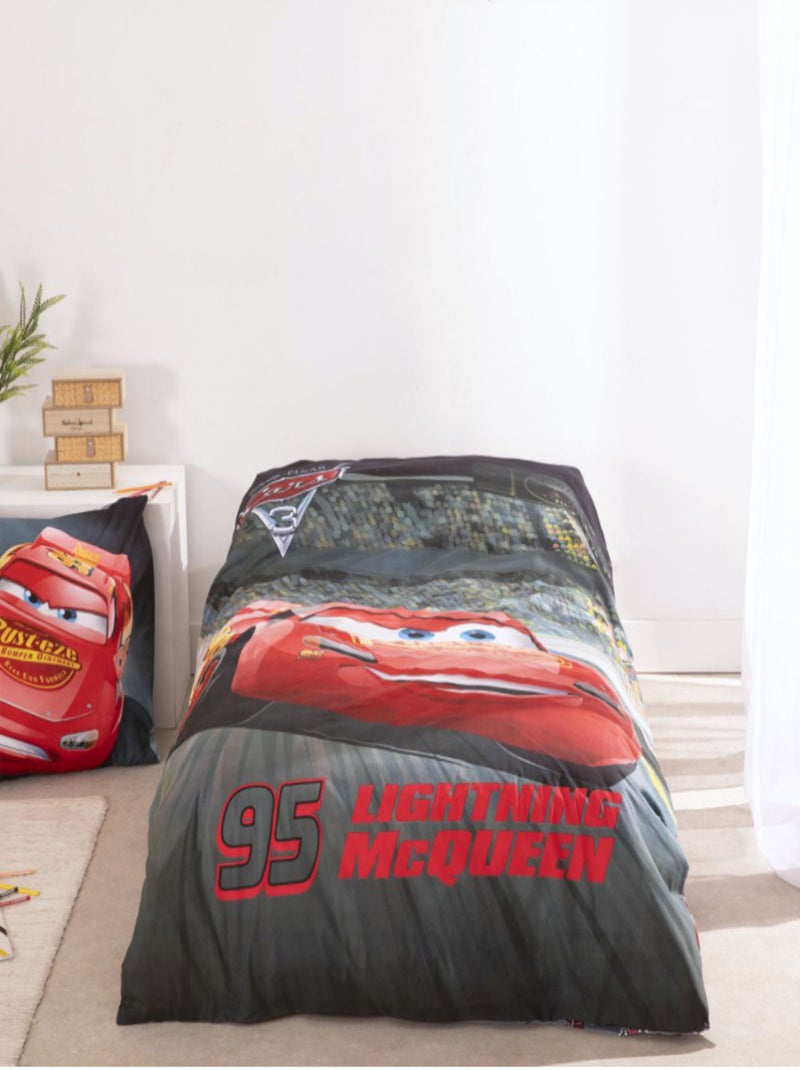 Parure de Lit Cars Race Disney Enfant, 100% Coton Oeko-Tex, Lit 1 place Rouge - Kiabi