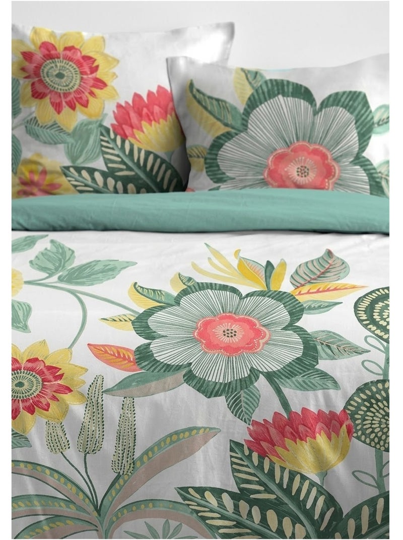 Parure de lit Cassie fleurie Vert - Kiabi