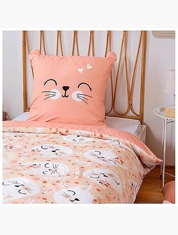 Parure de lit chat microfibre - 2 pièces