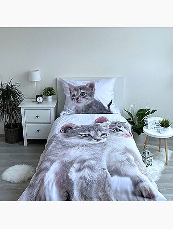 Parure de lit Chatons 140x200 cm - Coton - Housse de couette enfant