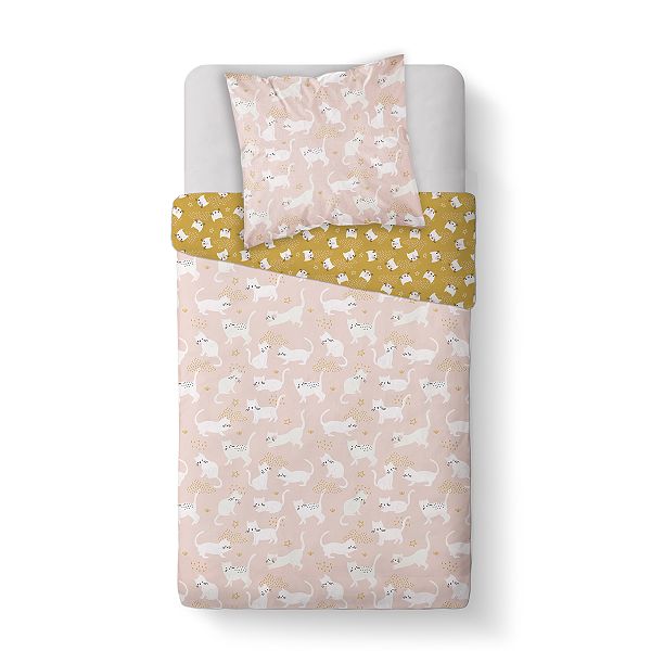 Parure De Lit Chats Linge De Lit Rose Kiabi 00