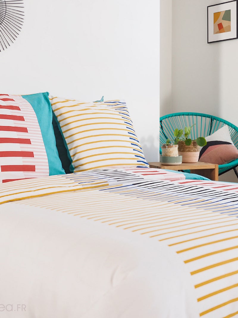 Parure de lit CHRIS en polycoton Multicolore - Kiabi