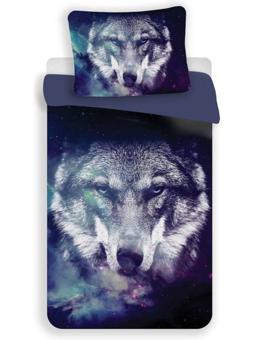 Parure de lit 'COFI' thème loup – Housse + taie 140x200 + 70x90 - Kiabi