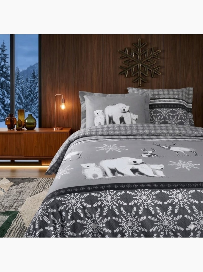 Parure de lit Collection Aigueblanche Gris - Kiabi