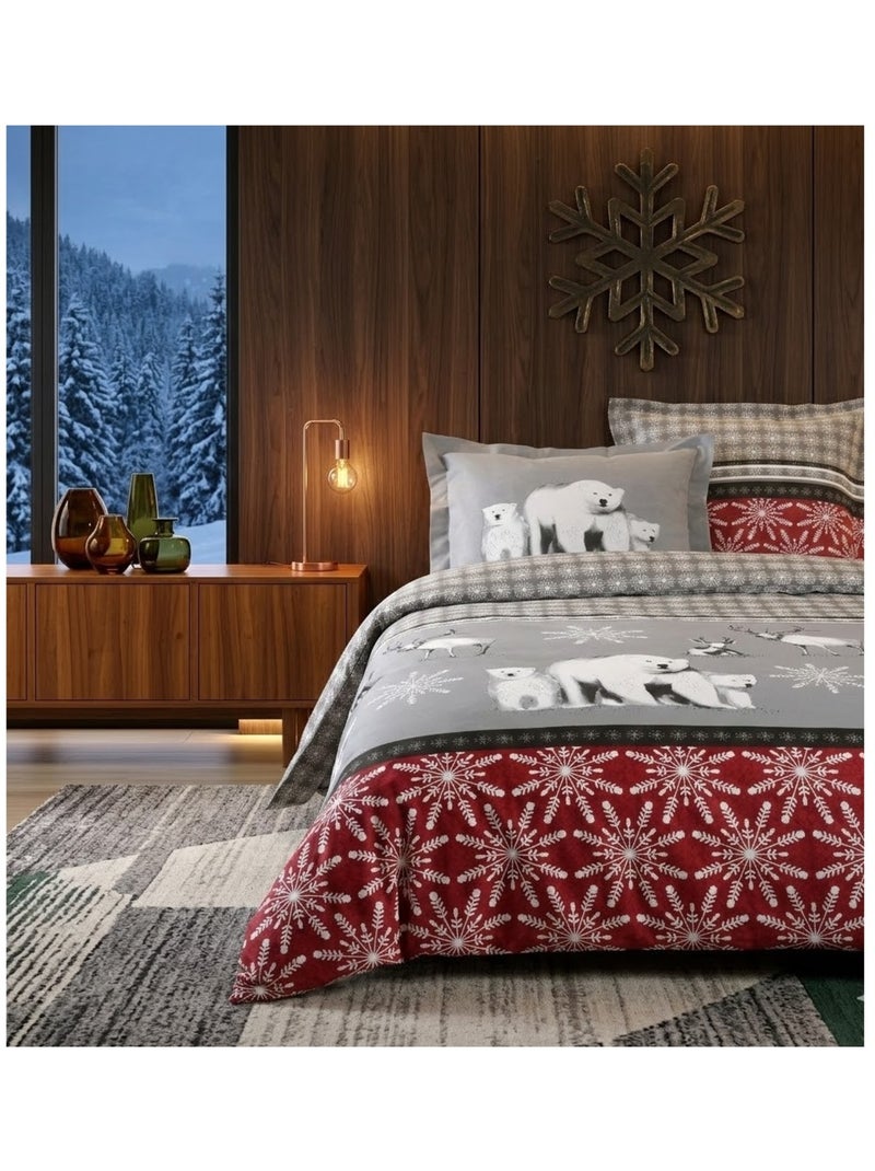 Parure de lit Collection Aigueblanche Rouge - Kiabi