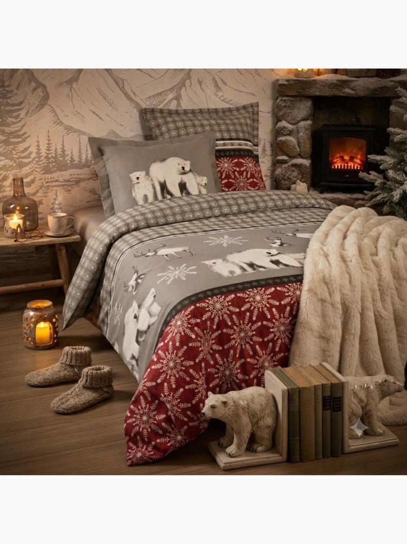 Parure de lit Collection Aigueblanche Rouge - Kiabi