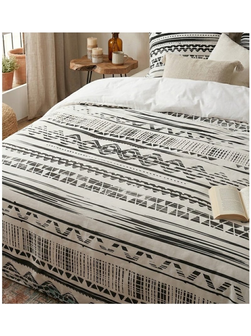 Parure de lit Collection Ambiance ethnique Blanc - Kiabi