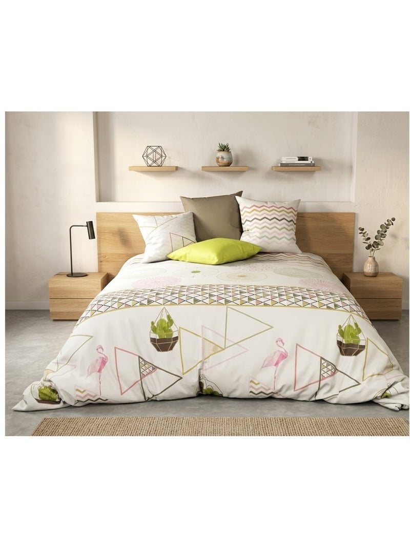 Parure de lit Collection Cactus Blanc - Kiabi