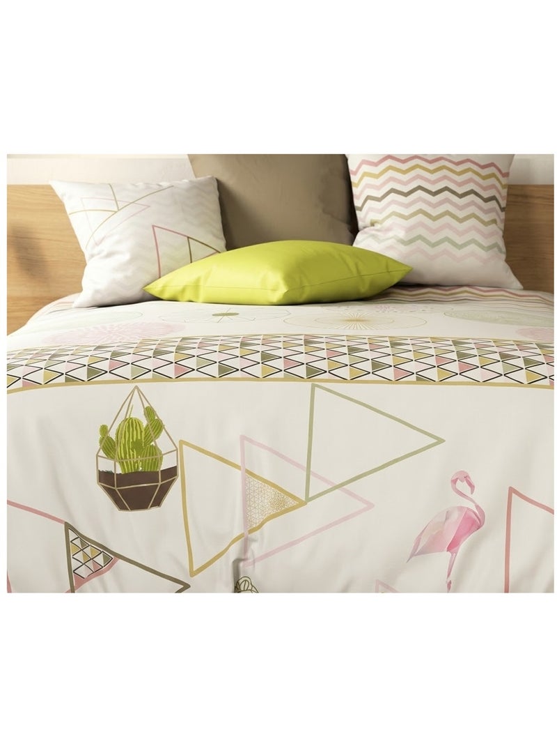 Parure de lit Collection Cactus Blanc - Kiabi