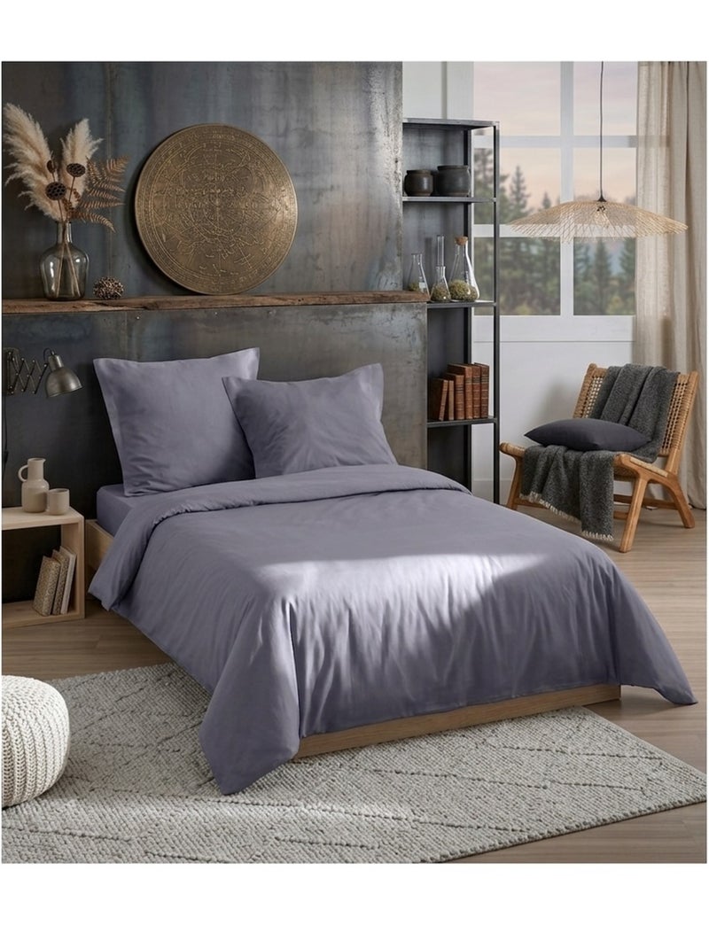 Parure de lit Collection Cocon Noir Gris anthracite - Kiabi