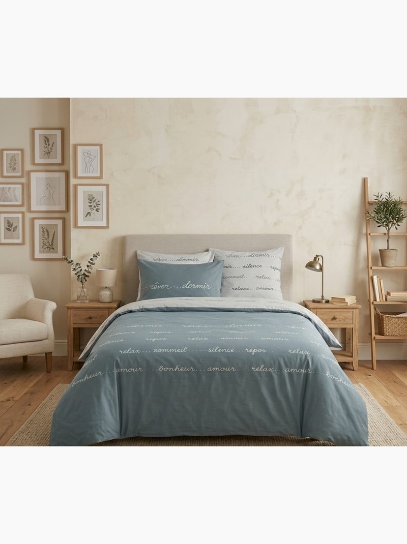 Parure de lit Collection Doux rêves Bleu - Kiabi