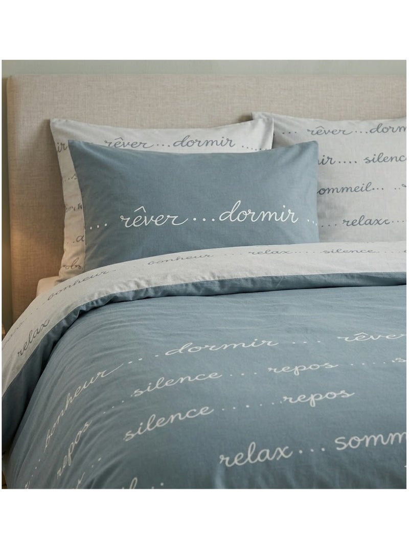 Parure de lit Collection Doux rêves Bleu - Kiabi