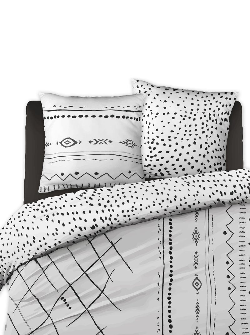 Parure de lit Collection Ethnic Ikat Blanc - Kiabi