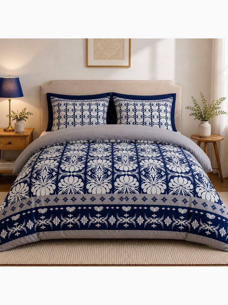 Parure de lit collection folklore Bleu - Kiabi