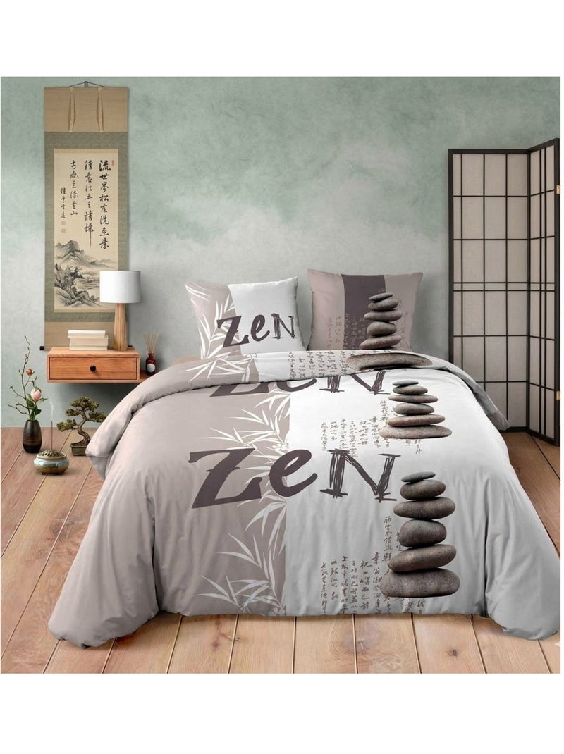 Parure de lit Collection Galets zen Beige - Kiabi