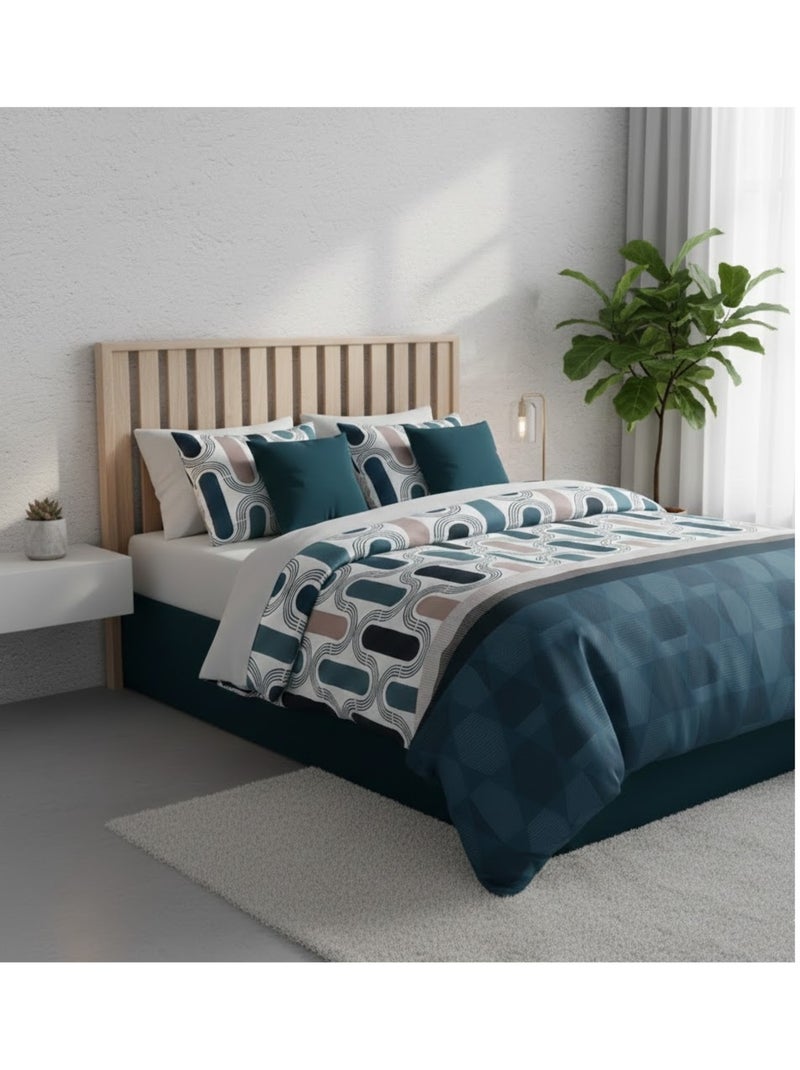 Parure de lit Collection Geomisti Bleu - Kiabi