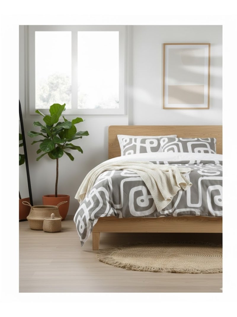 Parure de lit Collection Graphique pinto Gris - Kiabi