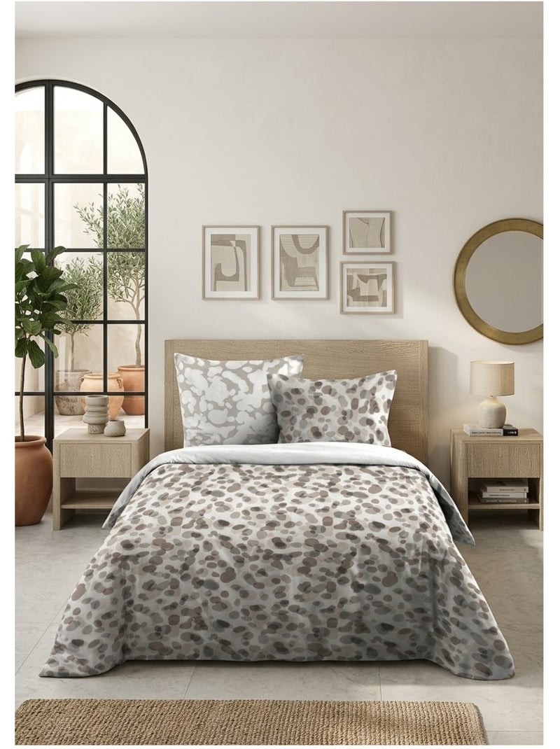 Parure de lit Collection Lago Beige - Kiabi