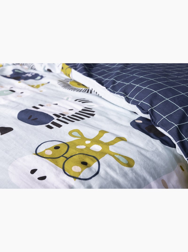 Parure de lit Collection Lion et ses amis Bleu - Kiabi