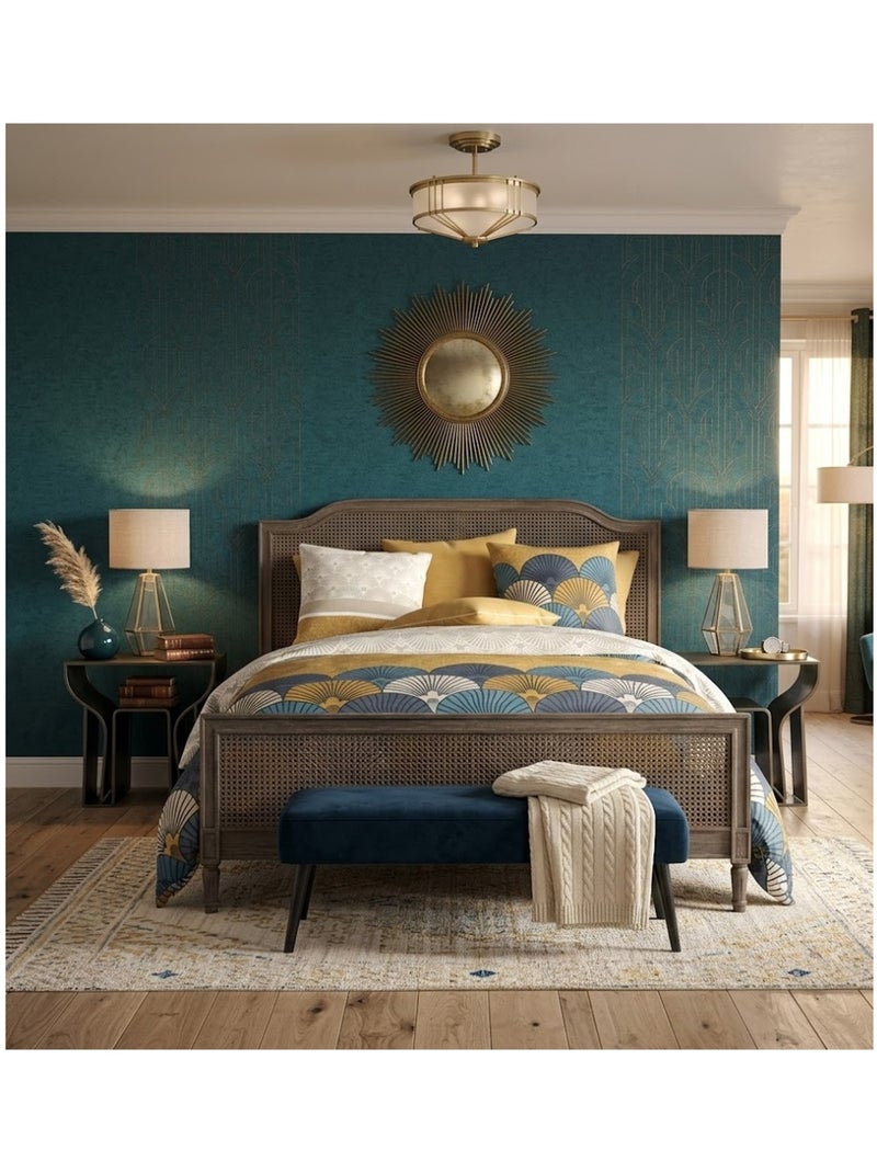 Parure de lit Collection Makka Jaune - Kiabi