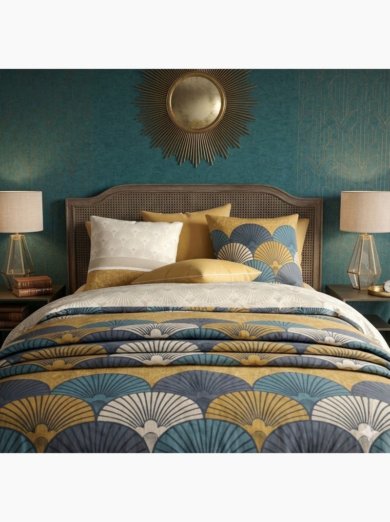 Parure de lit Collection Makka Jaune - Kiabi