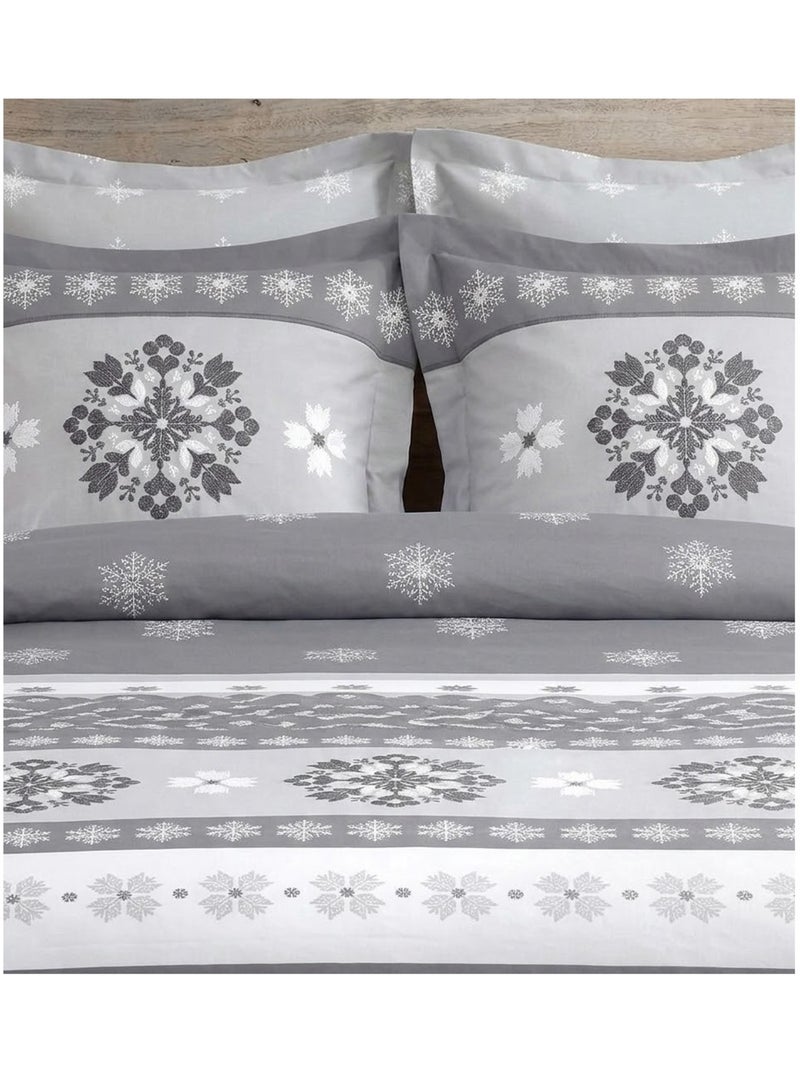 Parure de lit collection montagnarde Gris clair - Kiabi