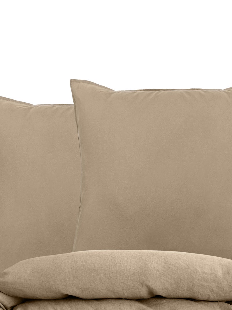 Parure de lit collection OPÉRA Taie 65x65 cm Camel - Kiabi