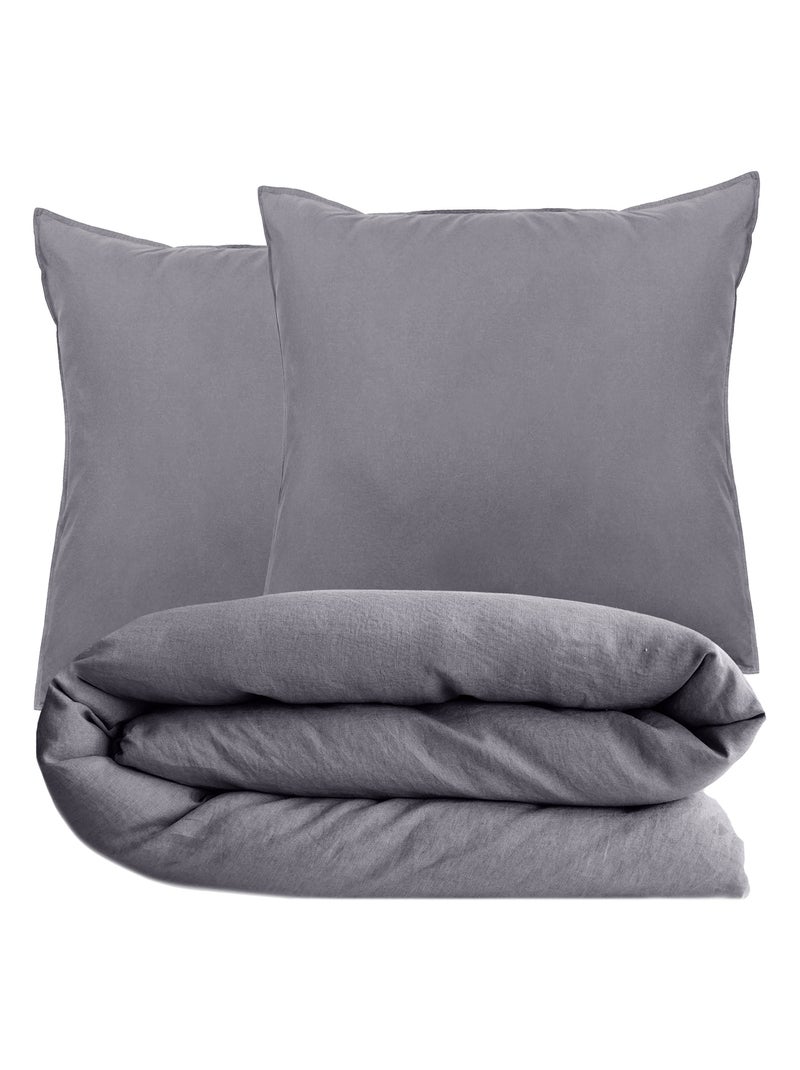 Parure de lit collection OPÉRA Taie 65x65 cm gris anthracite - Kiabi