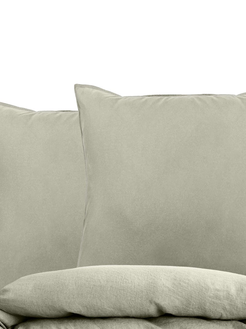 Parure de lit collection OPÉRA Taie 65x65 cm Vert kaki clair - Kiabi