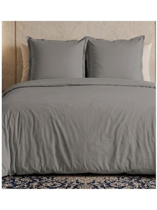 Parure de lit Collection Percale de coton Uni - Kiabi