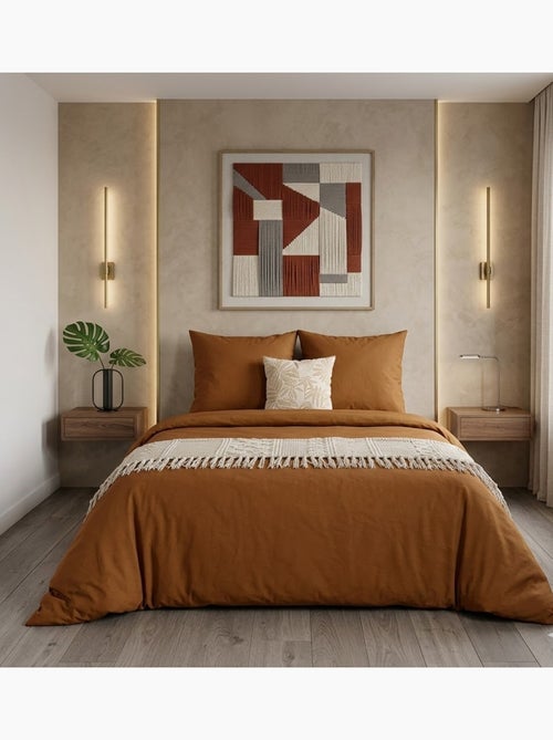 Parure de lit Collection Percale de coton Uni - Kiabi