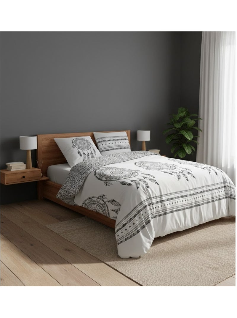 Parure de lit Collection Reve Indien Blanc - Kiabi