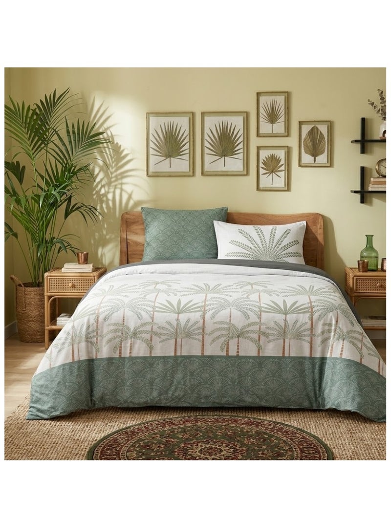 Parure de lit Collection Sous les palmiers Vert - Kiabi
