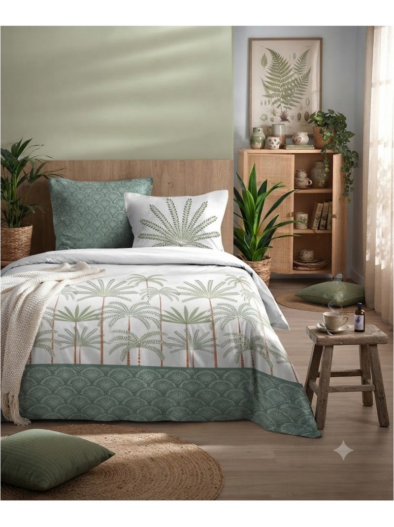 Parure de lit Collection Sous les palmiers Vert - Kiabi