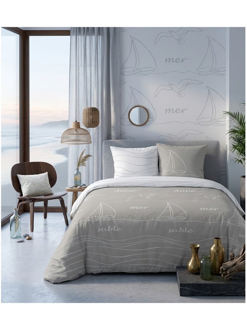 Parure de lit Collection Terre et mer Beige - Kiabi