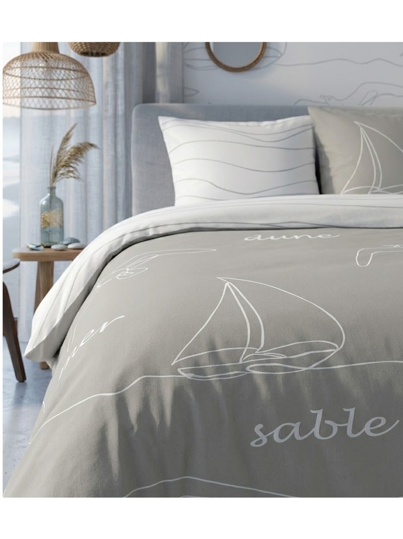 Parure de lit Collection Terre et mer Beige - Kiabi