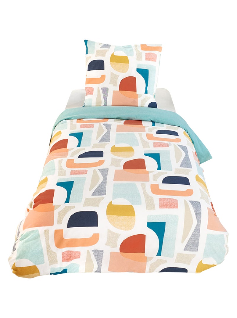 Parure de lit COLORS en polycoton Bleu - Kiabi
