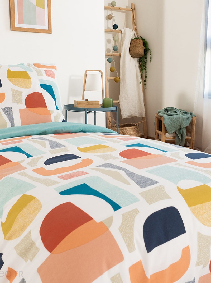 Parure de lit COLORS en polycoton Bleu - Kiabi