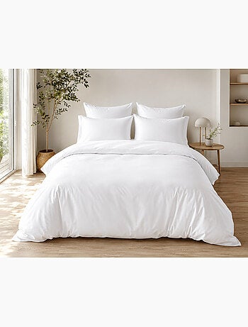 Parure de Lit Complète - 100% Coton 57 Fils - Drap-Housse + 4 Taies