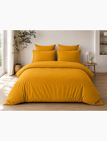 Parure de Lit Complète - 100% Coton 57 Fils - Drap-Housse + 4 Taies