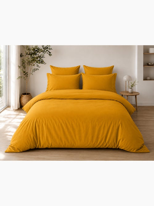 Parure de Lit Complète - 100% Coton 57 Fils - Drap-Housse + 4 Taies - Kiabi Parure de Lit Complète - 100% Coton 57 Fils - Drap-Housse + 4 Taies - Kiabi
