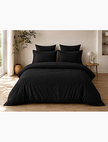 Parure de Lit Complète - 100% Coton 57 Fils - Drap-Housse + 4 Taies